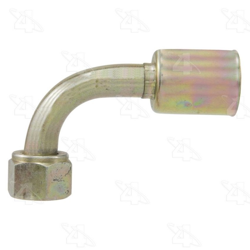 Four Seasons 14320 90 Degree Female O-Ring Long Pilot, Steel, Standard Diameter Beadlock A/C Fitting