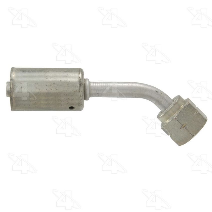 Four Seasons 14566 45 Degree Female Metric O-Ring, Aluminum, Standard Diameter Beadlock, A/C Fitting