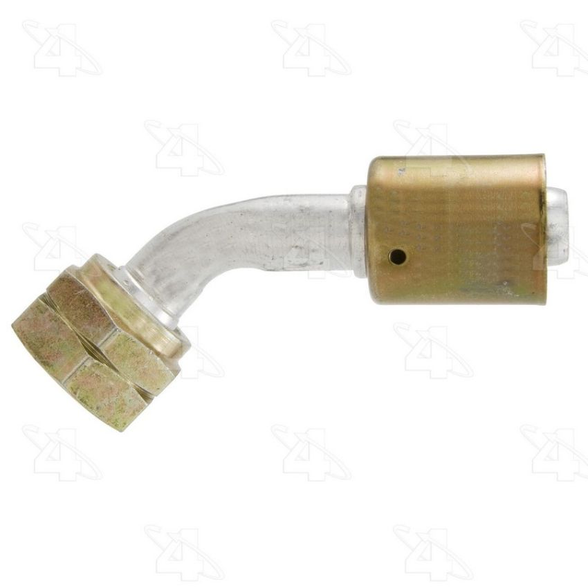 Four Seasons 14572 45 Degree Female Metric O-Ring, Aluminum, Standard Diameter Beadlock, A/C Fitting
