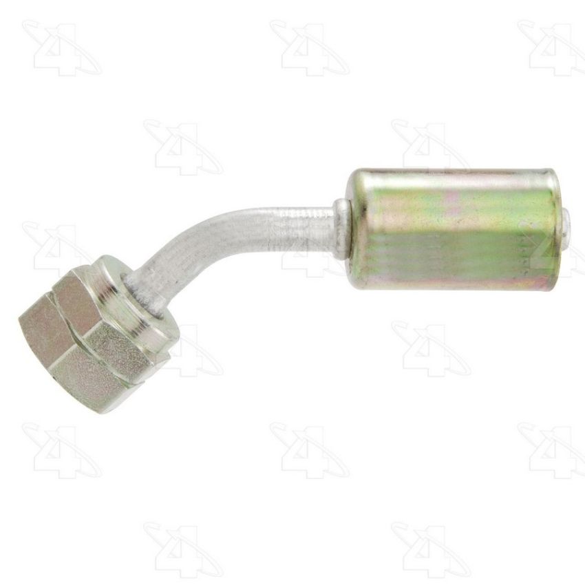 Four Seasons 14586 45 Degree Female Metric O-Ring, Aluminum, Standard Diameter Beadlock, A/C Fitting
