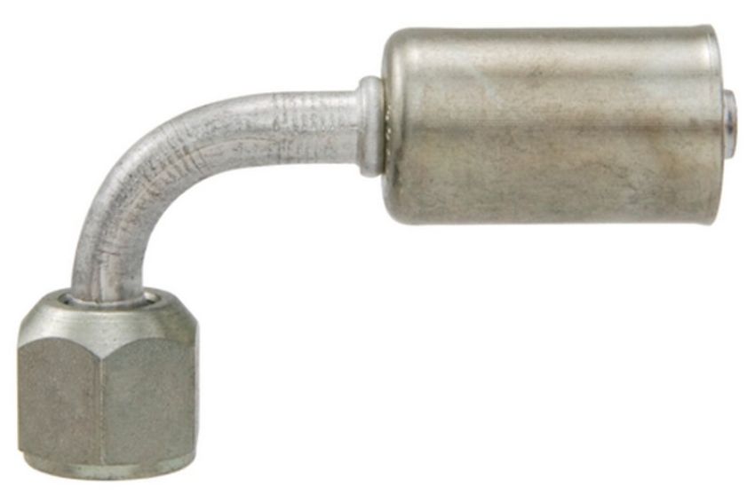 Four Seasons 14646 90 Degree Female Metric O-Ring, Aluminum, Standard Diameter Beadlock, A/C Fitting