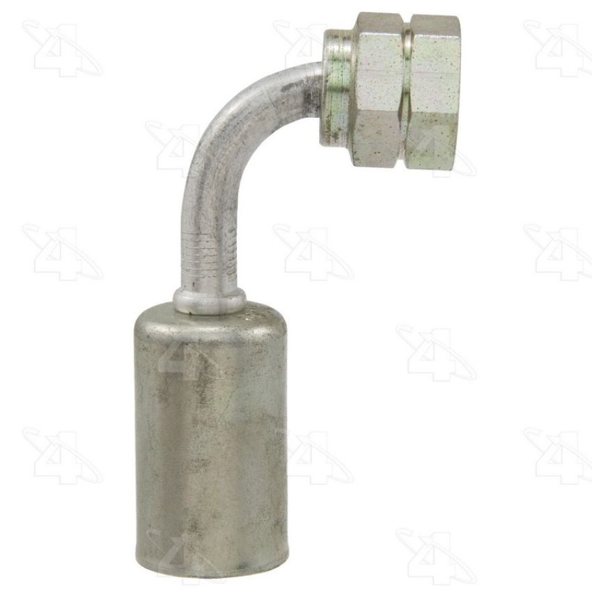 Four Seasons 14666 90 Degree Female Metric O-Ring, Aluminum, Standard Diameter Beadlock, A/C Fitting