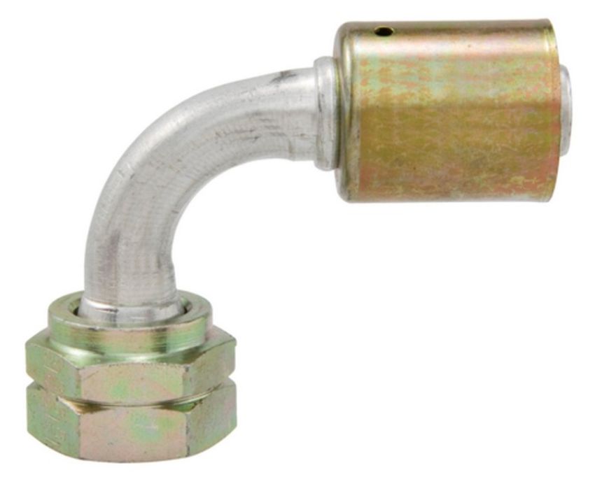 Four Seasons 14672 90 Degree Female Metric O-Ring, Aluminum, Standard Diameter Beadlock, A/C Fitting