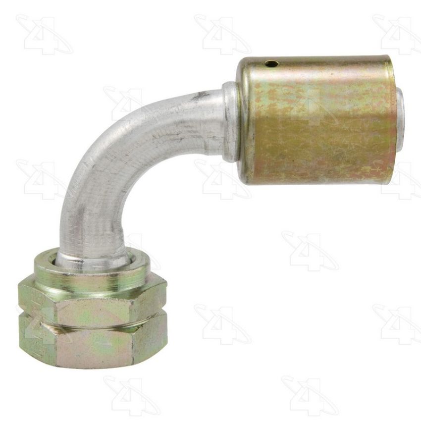 Four Seasons 14672 90 Degree Female Metric O-Ring, Aluminum, Standard Diameter Beadlock, A/C Fitting
