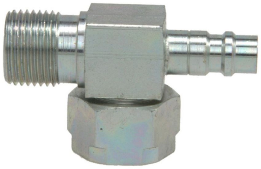 Four Seasons 14720 90 Degree Tube-O to Male Insert O-Ring with R134a Service Port, Steel, Adapter