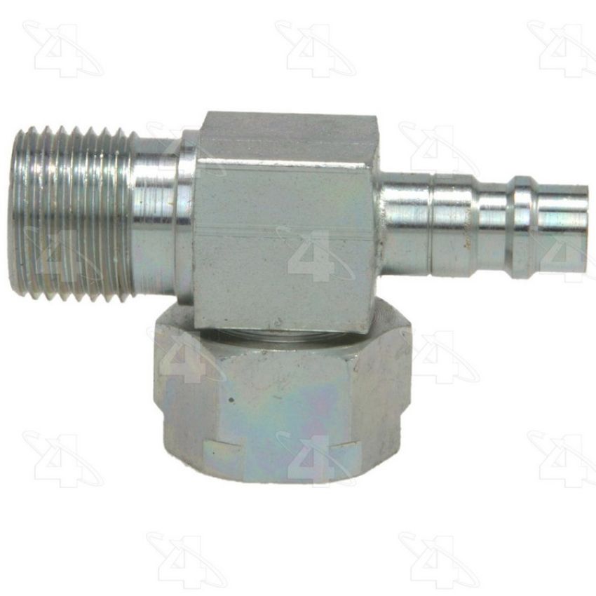 Four Seasons 14720 90 Degree Tube-O to Male Insert O-Ring with R134a Service Port, Steel, Adapter