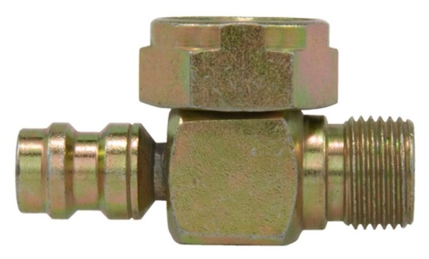 Four Seasons 14728 90 Degree Rotolock to Male Insert O-Ring with R134a Service Port, Steel, Adapter