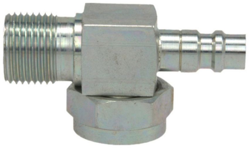 Four Seasons 14730 90 Degree Rotolock to Male Insert O-Ring with R134a Service Port, Steel, Adapter