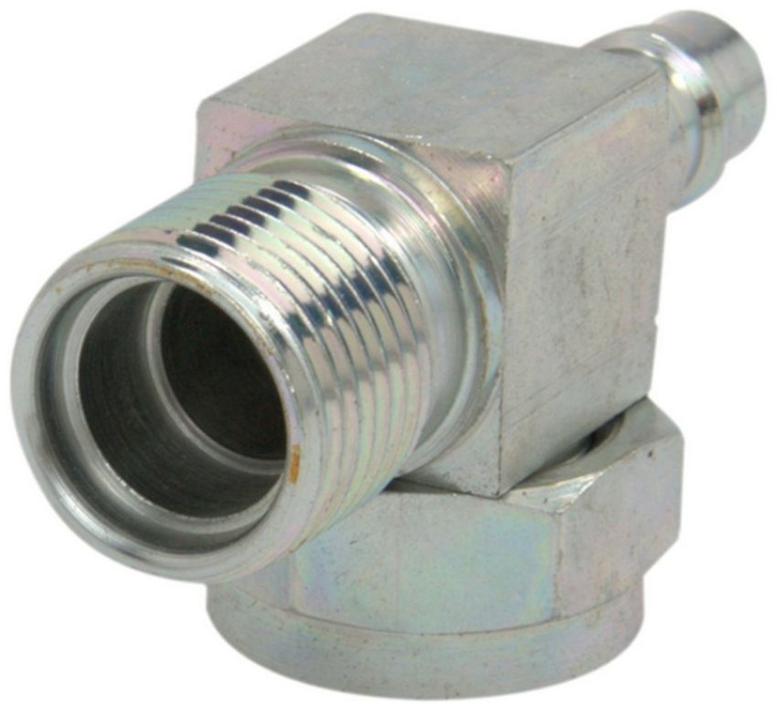 Four Seasons 14730 90 Degree Rotolock to Male Insert O-Ring with R134a Service Port, Steel, Adapter