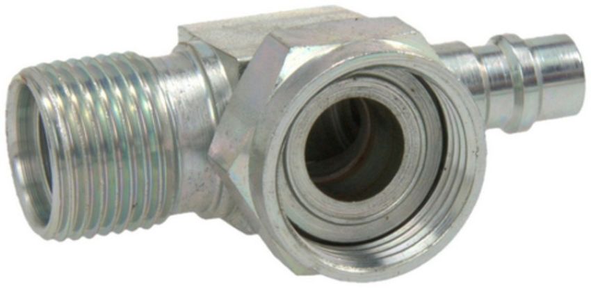 Four Seasons 14730 90 Degree Rotolock to Male Insert O-Ring with R134a Service Port, Steel, Adapter