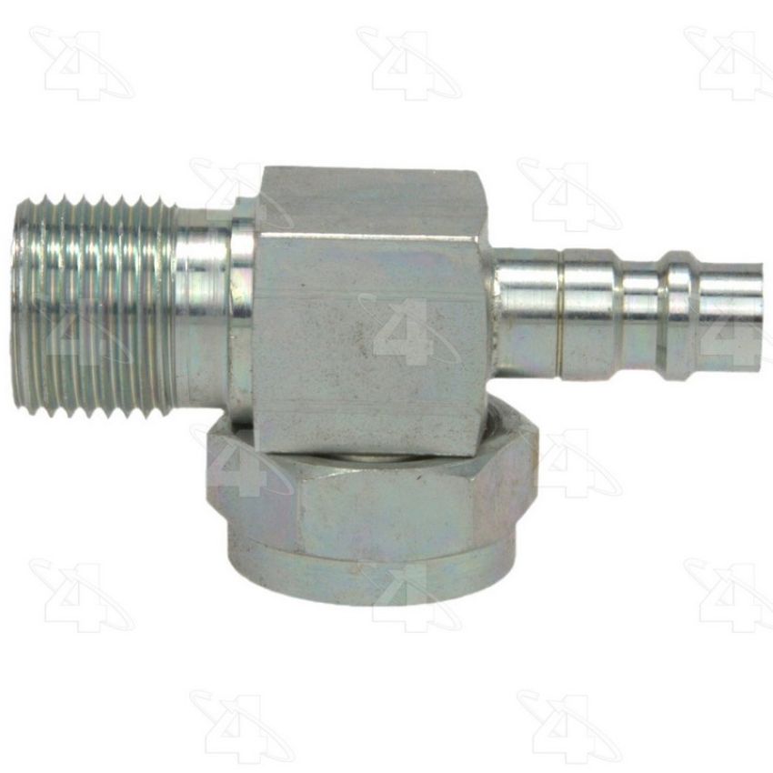 Four Seasons 14730 90 Degree Rotolock to Male Insert O-Ring with R134a Service Port, Steel, Adapter