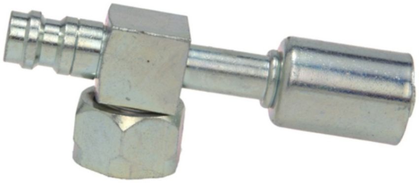 Four Seasons 14818 90 Degree Female O-Ring Short Drop with R134a Service Port, Stl, Std. Dia. Beadlock