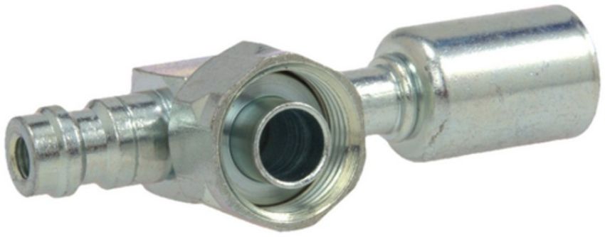 Four Seasons 14818 90 Degree Female O-Ring Short Drop with R134a Service Port, Stl, Std. Dia. Beadlock