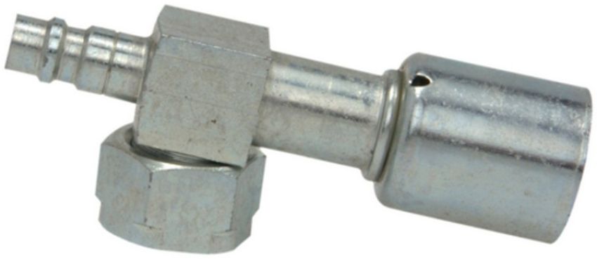 Four Seasons 14822 90 Degree Female O-Ring Short Drop with R134a Service Port, Stl, Std. Dia. Beadlock