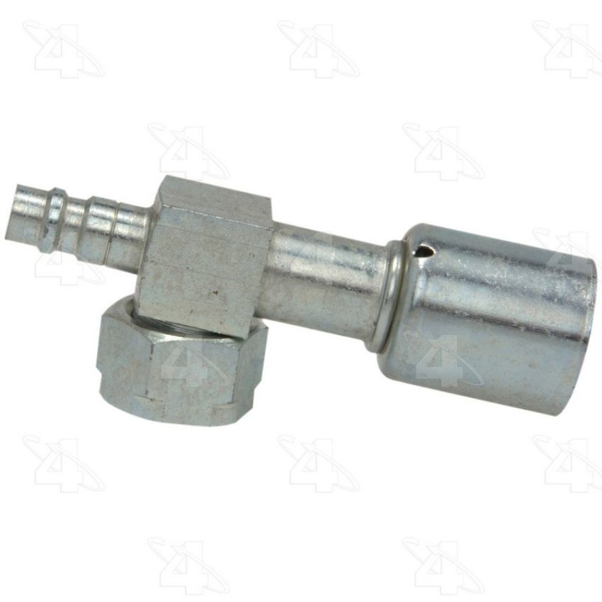 Four Seasons 14822 90 Degree Female O-Ring Short Drop with R134a Service Port, Stl, Std. Dia. Beadlock