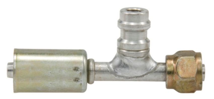 Four Seasons 14926 Straight Female O-Ring with R134a Service Port, Aluminum, Standard Dia. Beadlock