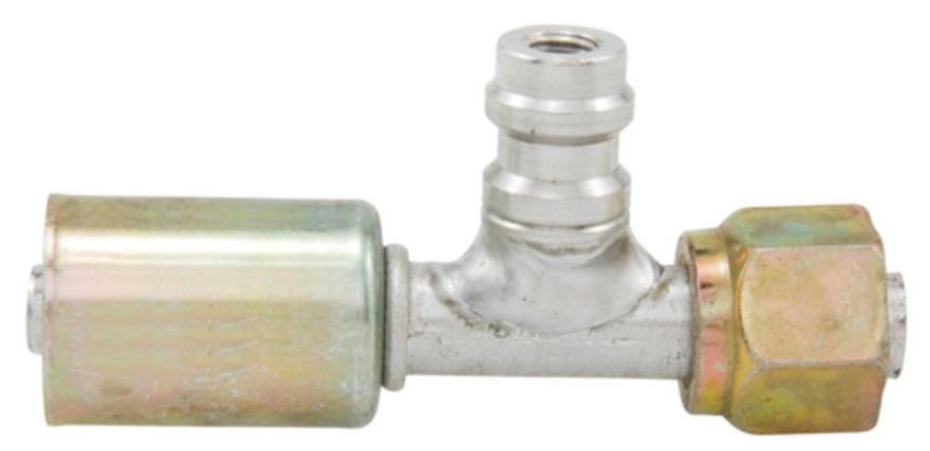 Four Seasons 14928 Straight Female O-Ring with R134a Service Port, Aluminum, Standard Dia. Beadlock
