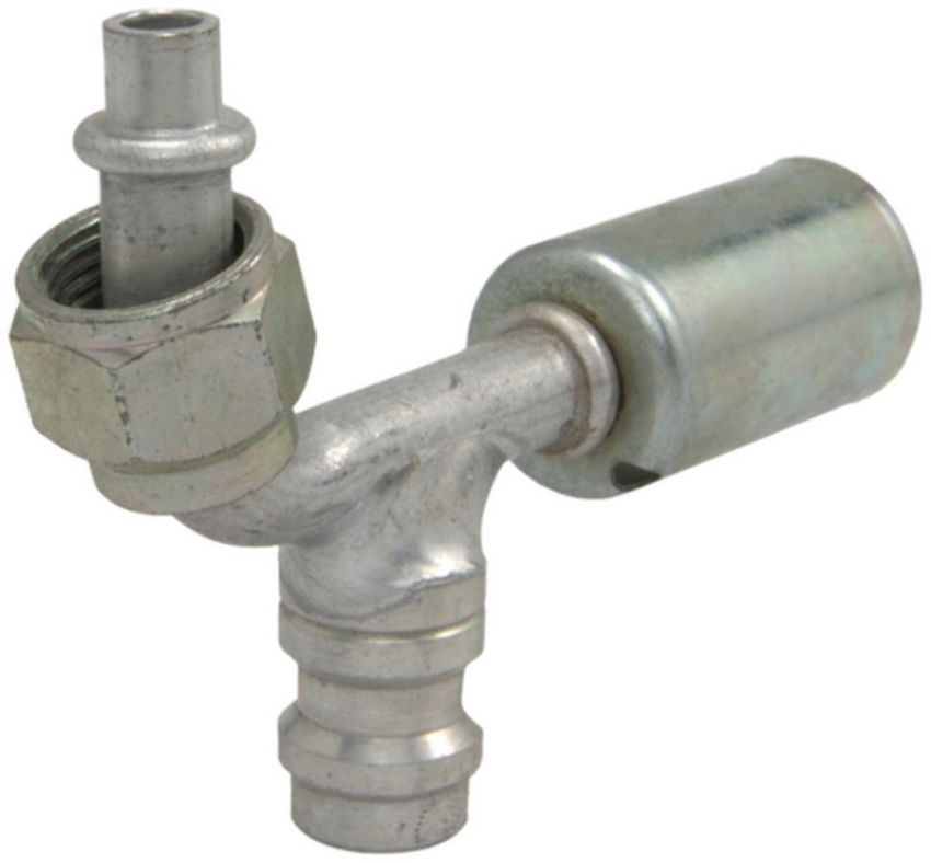 Four Seasons 14936 90 Degree Female O-Ring with R134a Service Port, Aluminum, Standard Diameter Beadlock