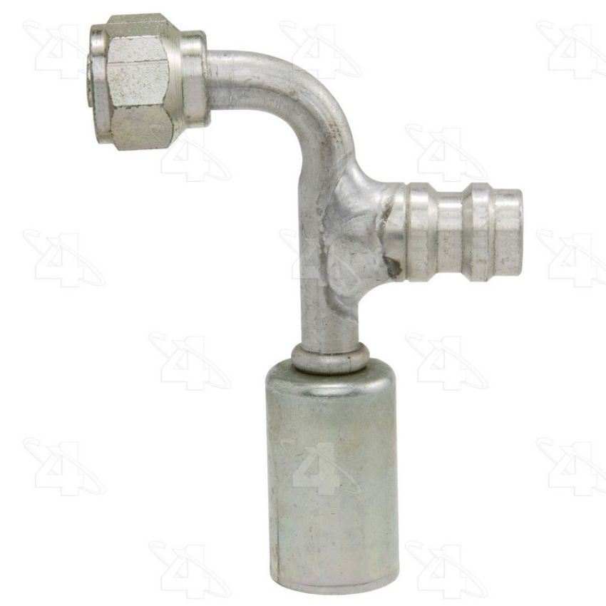 Four Seasons 14936 90 Degree Female O-Ring with R134a Service Port, Aluminum, Standard Diameter Beadlock