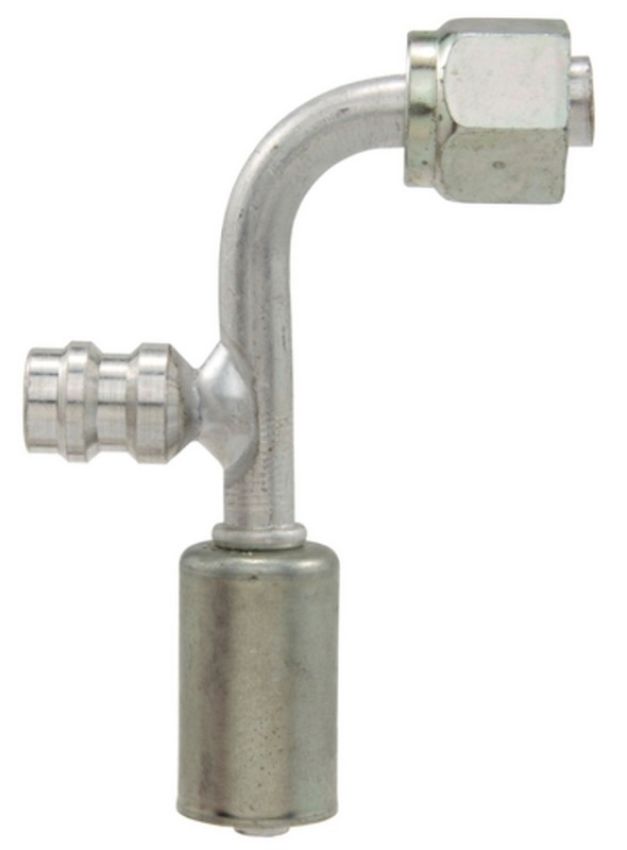 Four Seasons 14937 90 Degree Female O-Ring with R134a Service Port, Aluminum, Standard Diameter Beadlock