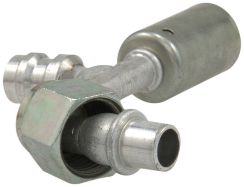 Four Seasons 14937 90 Degree Female O-Ring with R134a Service Port, Aluminum, Standard Diameter Beadlock