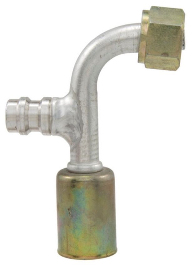 Four Seasons 14938 90 Degree Female O-Ring with R134a Service Port, Aluminum, Standard Diameter Beadlock