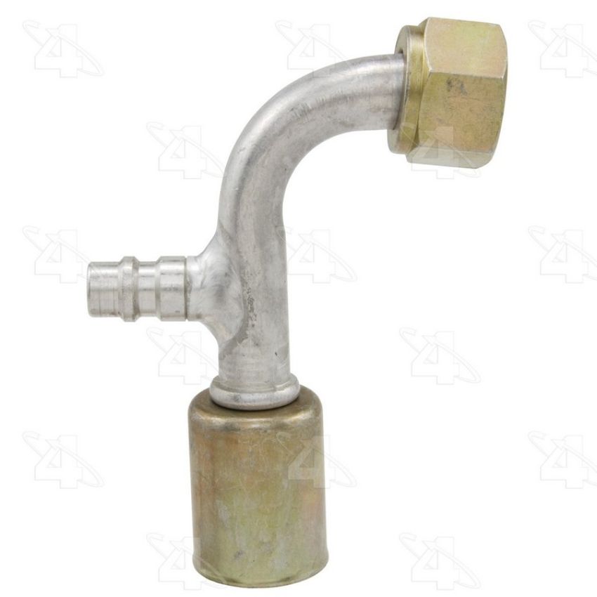 Four Seasons 14940 90 Degree Female O-Ring with R134a Service Port, Aluminum, Standard Diameter Beadlock