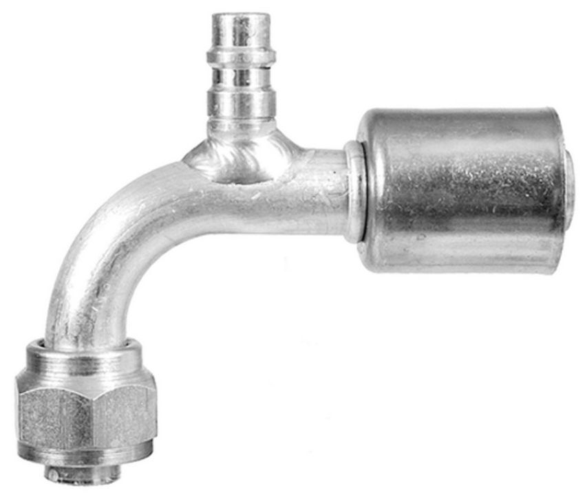 Four Seasons 14942 90 Degree Female O-Ring with R134a Service Port, Aluminum, Standard Diameter Beadlock