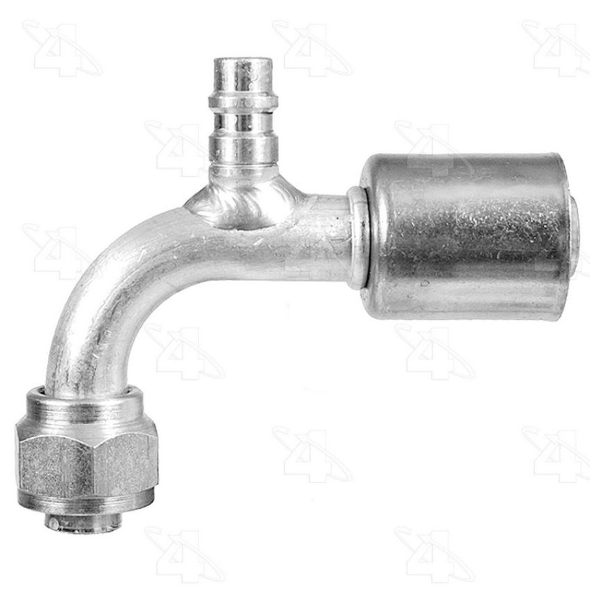 Four Seasons 14942 90 Degree Female O-Ring with R134a Service Port, Aluminum, Standard Diameter Beadlock