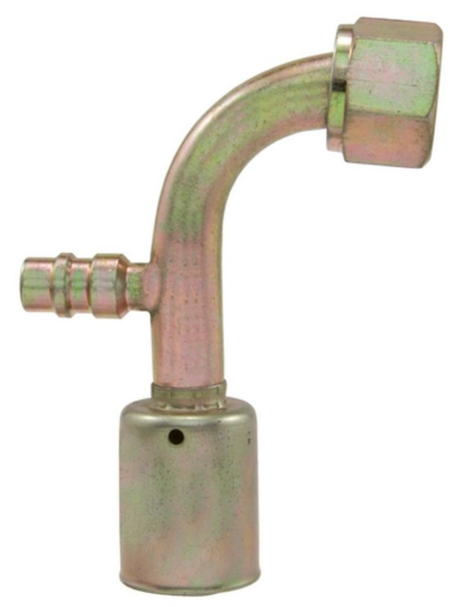 Four Seasons 14960 90 Degree Female O-Ring Long Pilot with R134a Service Port, Steel, Std. Dia. Beadlock