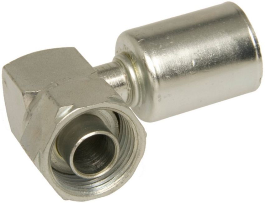 Four Seasons 15211 90 Degree Female O-Ring Short Drop, Steel, Standard Diameter Beadlock A/C Fitting