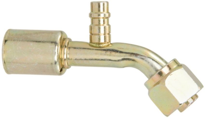 Four Seasons 15943 45 Degree Female O-Ring Long Pilot with R134a Service Port, Steel, Std. Dia. Beadlock