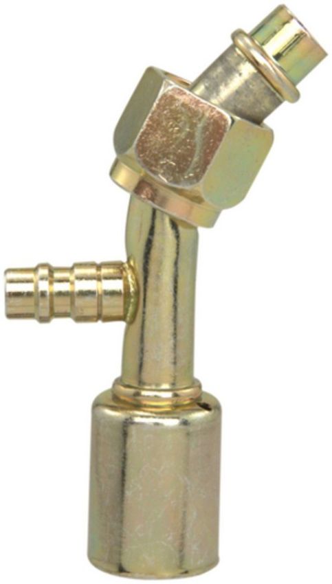 Four Seasons 15943 45 Degree Female O-Ring Long Pilot with R134a Service Port, Steel, Std. Dia. Beadlock