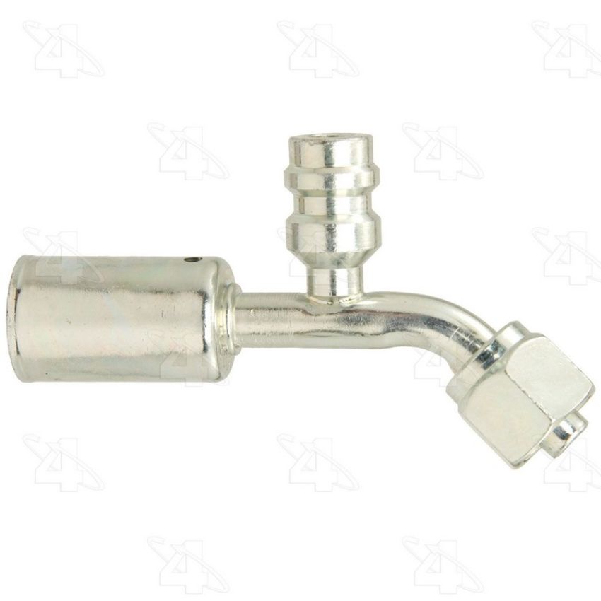 Four Seasons 15949 45 Degree Female O-Ring Long Pilot with R134a Service Port, Steel, Std. Dia. Beadlock