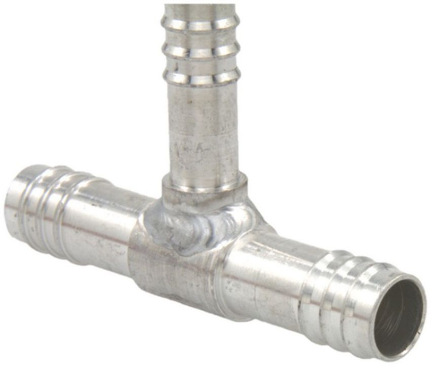 Four Seasons 16322 T-Splicer, Aluminum, Standard Diameter Barb and Clamp, A/C Fitting
