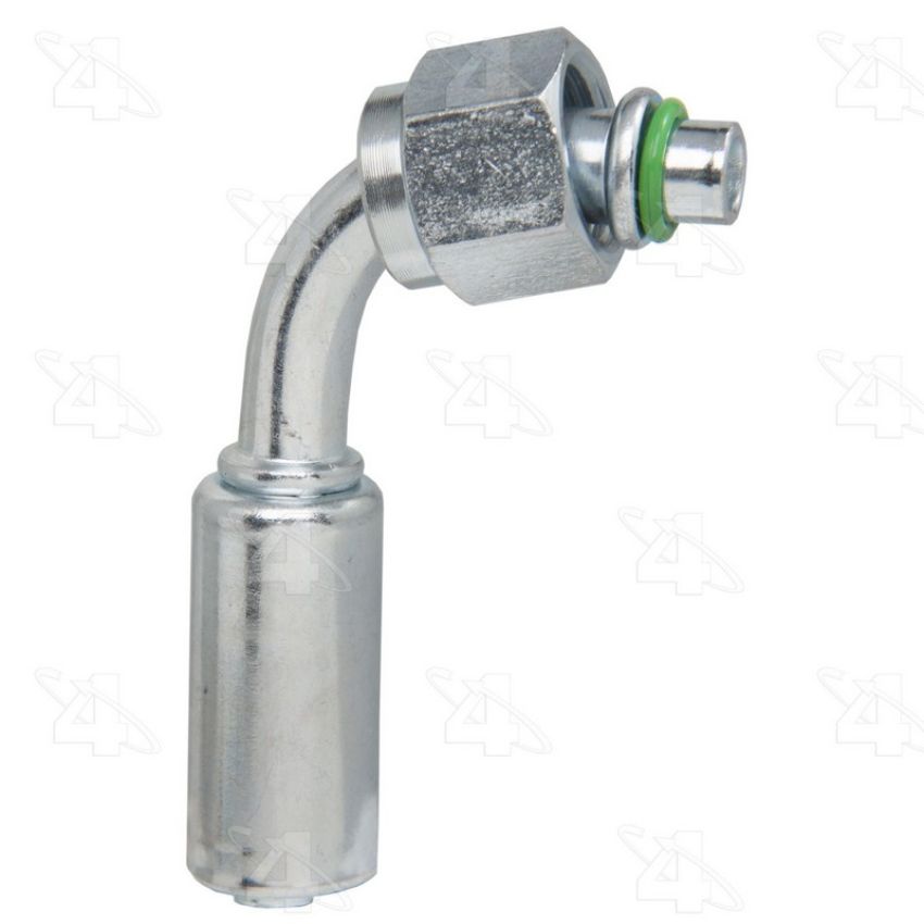 Four Seasons 18086 90 Degree Female O-Ring Long Pilot, Steel, Reduced Diameter Beadlock A/C Fitting