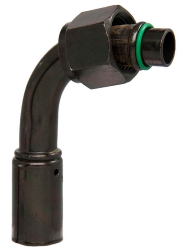 Four Seasons 18100 90 Degree Female O-Ring Long Pilot, Steel, Reduced Diameter Beadlock A/C Fitting