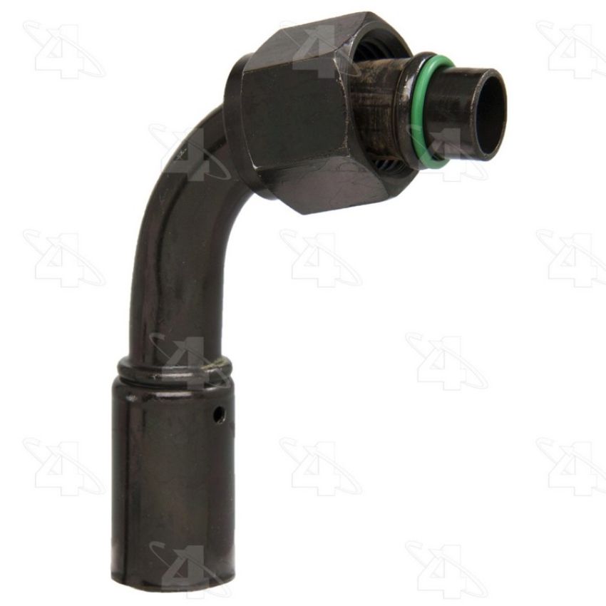 Four Seasons 18100 90 Degree Female O-Ring Long Pilot, Steel, Reduced Diameter Beadlock A/C Fitting