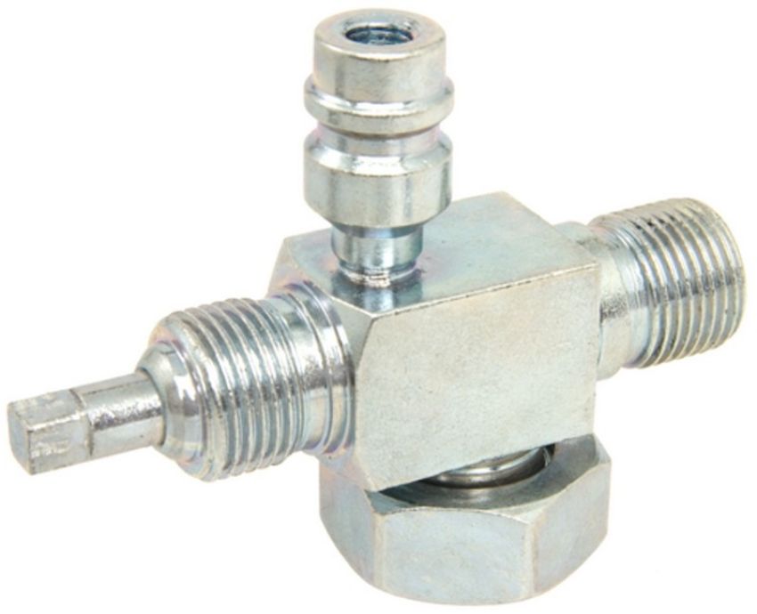 Four Seasons 18911 90 Degree Tube-O to Male Insert O-Ring with R134a Service Port, Steel, Service Valve