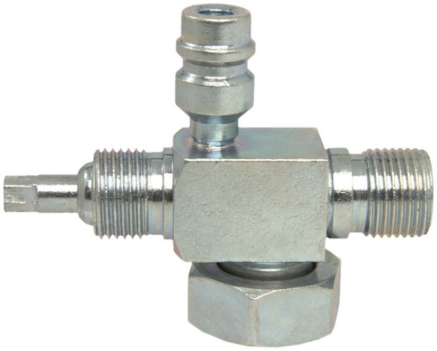 Four Seasons 18911 90 Degree Tube-O to Male Insert O-Ring with R134a Service Port, Steel, Service Valve