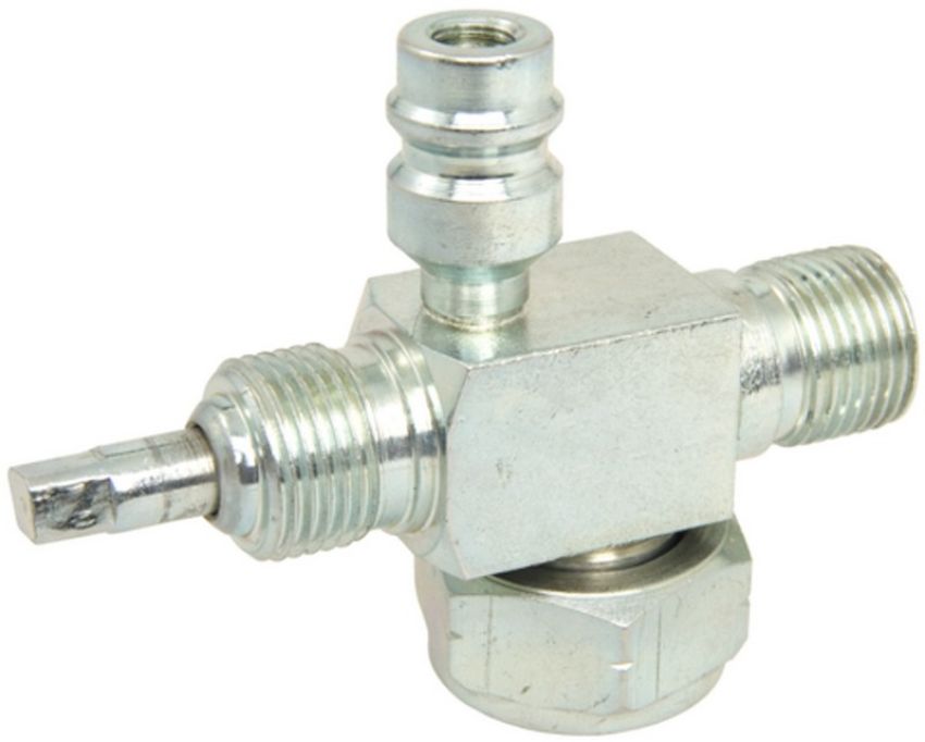 Four Seasons 18914 90 Degree Tube-O to Male Insert O-Ring with R134a Service Port, Steel, Service Valve