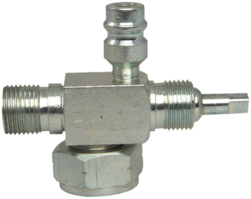 Four Seasons 18914 90 Degree Tube-O to Male Insert O-Ring with R134a Service Port, Steel, Service Valve