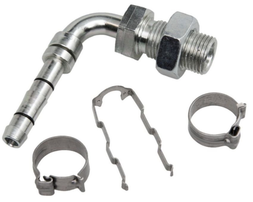 Four Seasons 19376 EZ Clip 90 Degree Male Insert O-Ring Bulkhead Hose Repair Fitting Kit