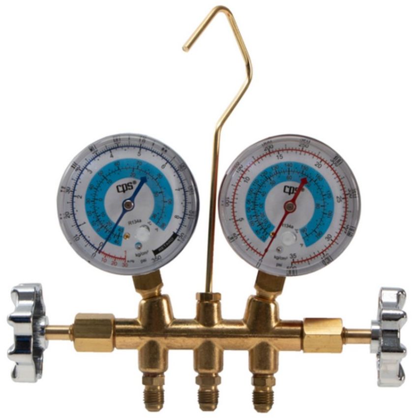 Four Seasons 59198 R134a Brass Fahrenheit Manifold Gauge Set w/ Coupler