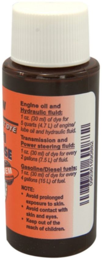 Four Seasons 69088 1 oz. Bottle Fuel, PwrSteering, Engine Oil, Tran Oil Fluorescent Dye