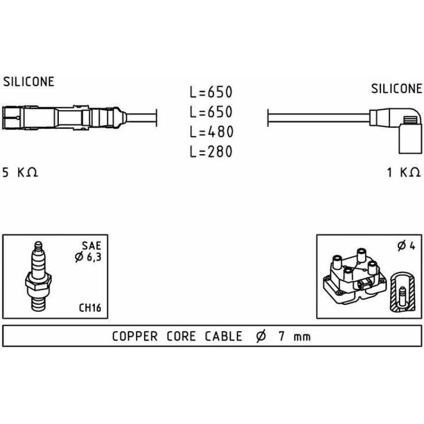 FACET ENGINE MANAGEM 4.9585 Spark Plug Wire Set