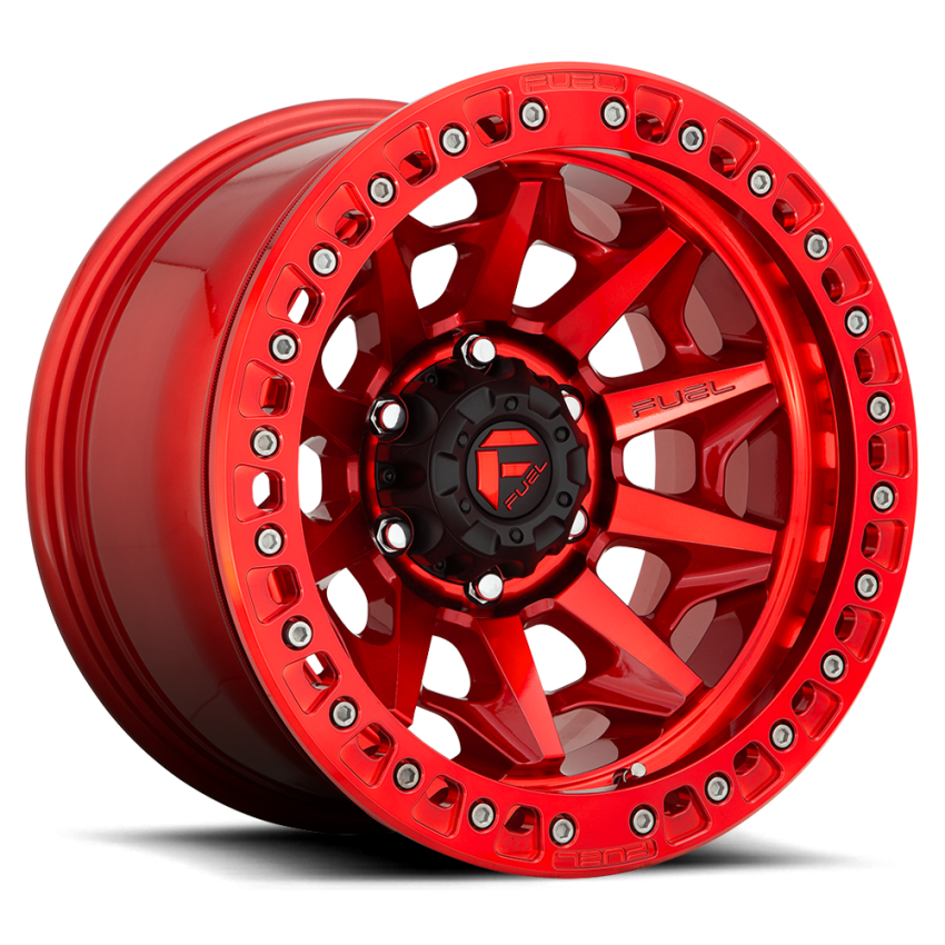 Aluminum Wheels 17X9 Covert Beadlock D113 5 On 127 Candy Red 71.5 Bore -38 Offset Multi Spoke Fuel Off Road Wheels