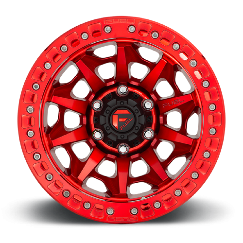 Aluminum Wheels 17X9 Covert Beadlock D113 5 On 127 Candy Red 71.5 Bore -15 Offset Multi Spoke Fuel Off Road Wheels