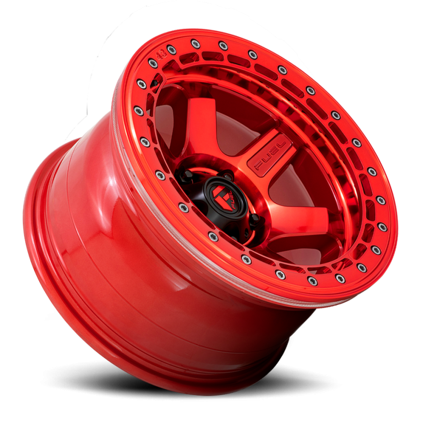 Aluminum Wheels 17X8.5 Block Beadlock D123 6 On 135 Candy Red/Candy Red Ring 87.1 Bore 0 Offset 6 Spoke Fuel Off Road Wheels