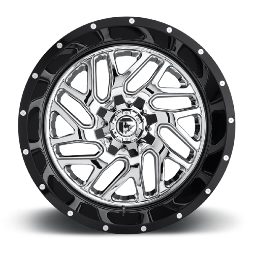 Aluminum Wheels 20X10 Triton D211 8 On 170 Chrome/Gloss Black Lip 125.1 Bore -19 Offset Mesh Spoke Fuel Off Road Wheels